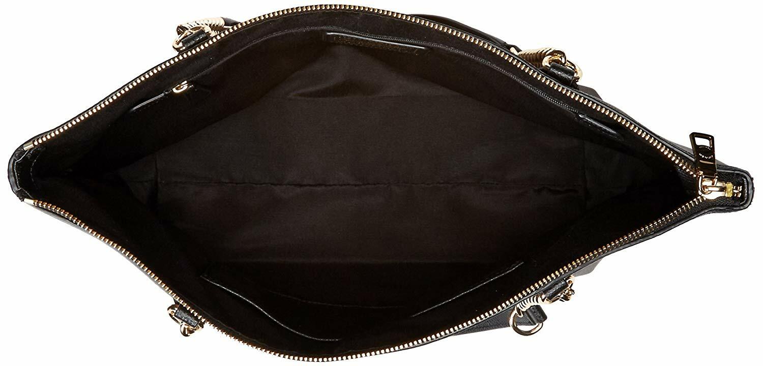 NEW! COACH Pebble Leather AVA Chain Top Zip Shoulder Tote-Black/Gold F29007 $395