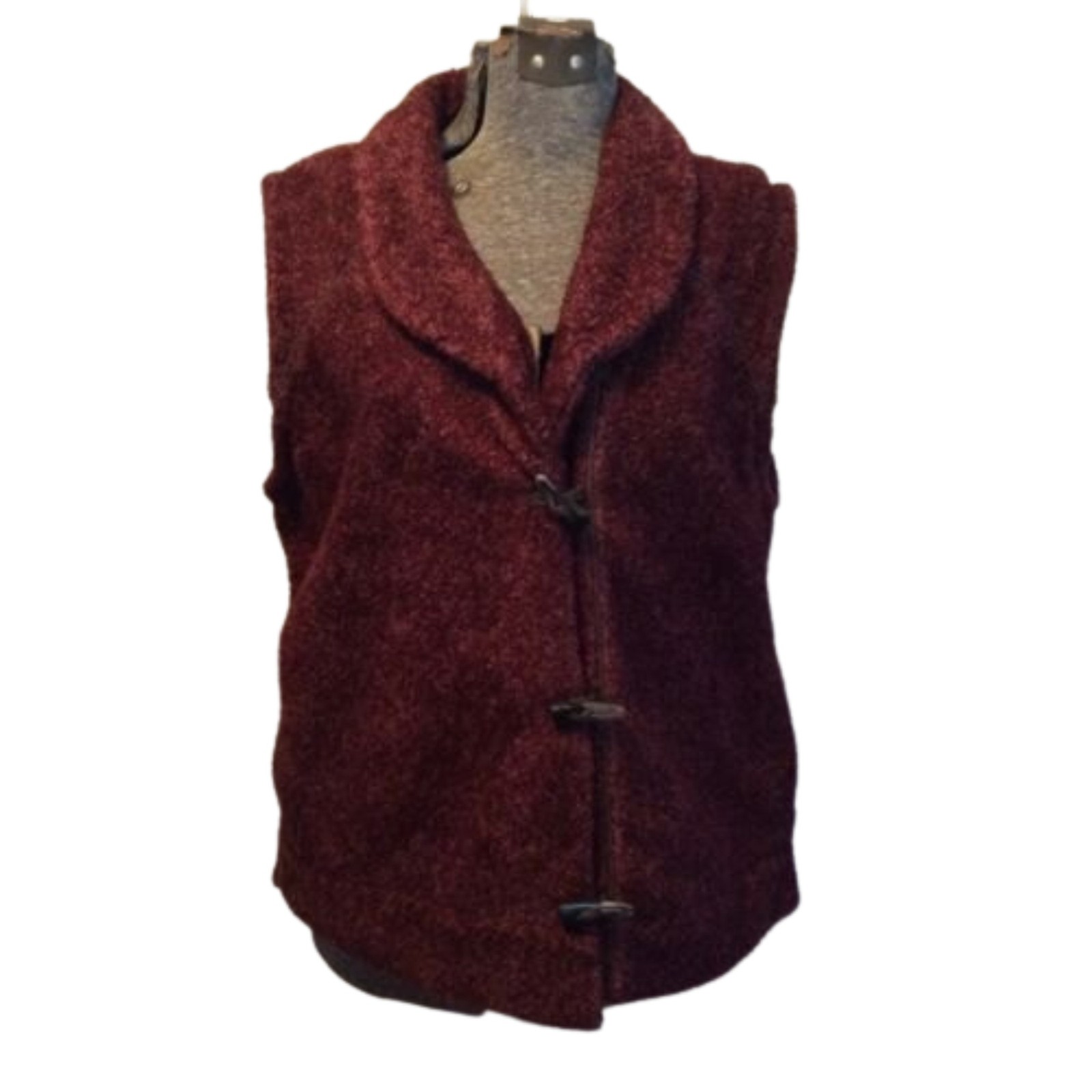 WOOLRICH SIZE LARGE ROCKY RIDGE VEST TOGGLE BUTTON POCKETS HAZELBERRY HEATHER