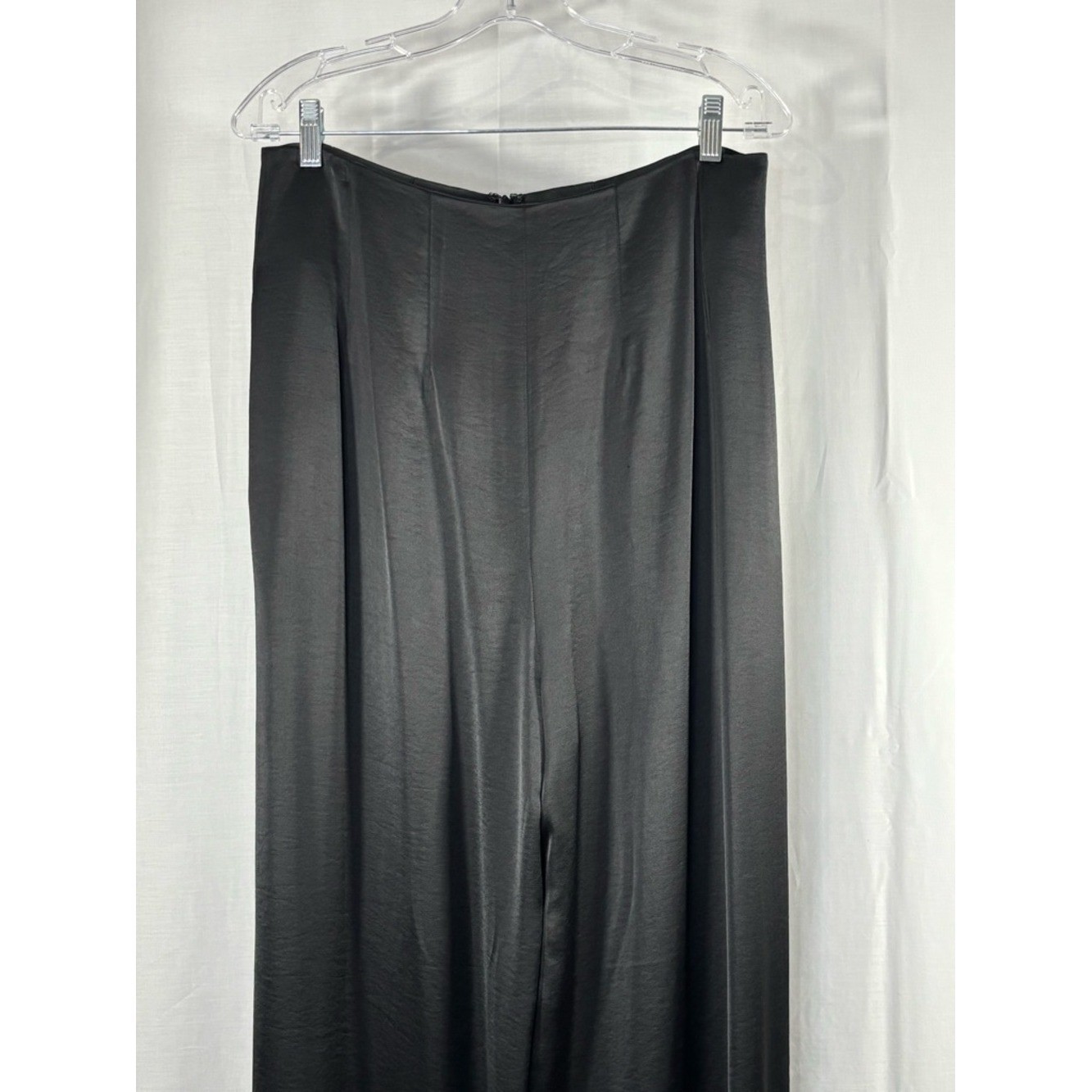 NWT KALLMEYER Madelynn Classic Black Satin Wide Leg Trousers Size 10