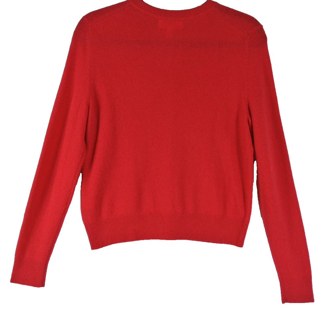 NEW, Nordstrom Cashmere Crewneck Cardigan in Red Sz S #S7570