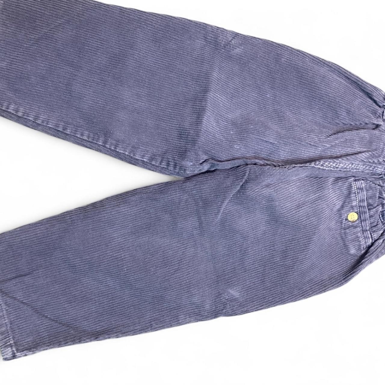 Blue corduroy cotton pants with vertical stripes, size 4