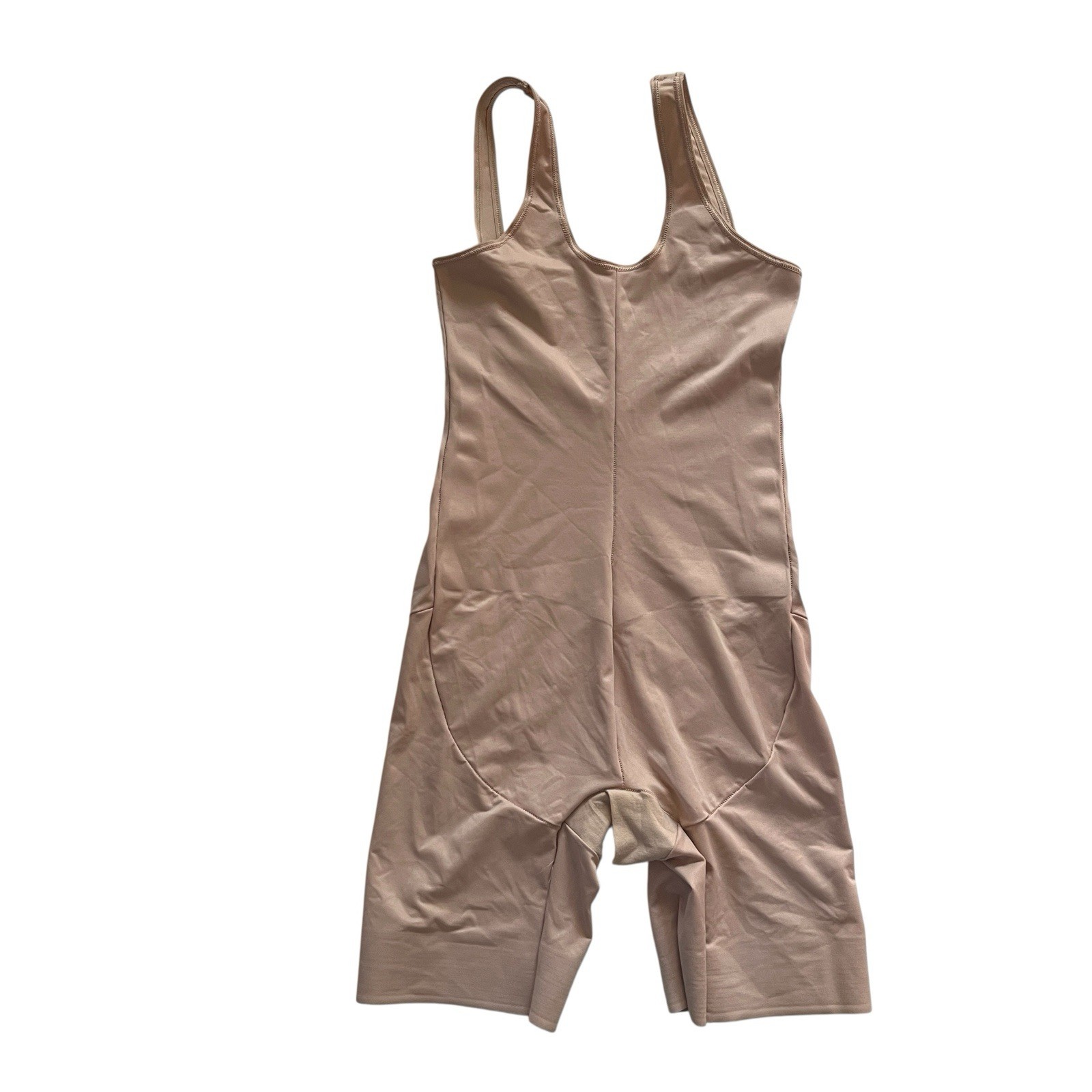 TC Fine Intimates Size S Shape Away Open Bust Thigh Slimmer Bodysuit Beige Nude