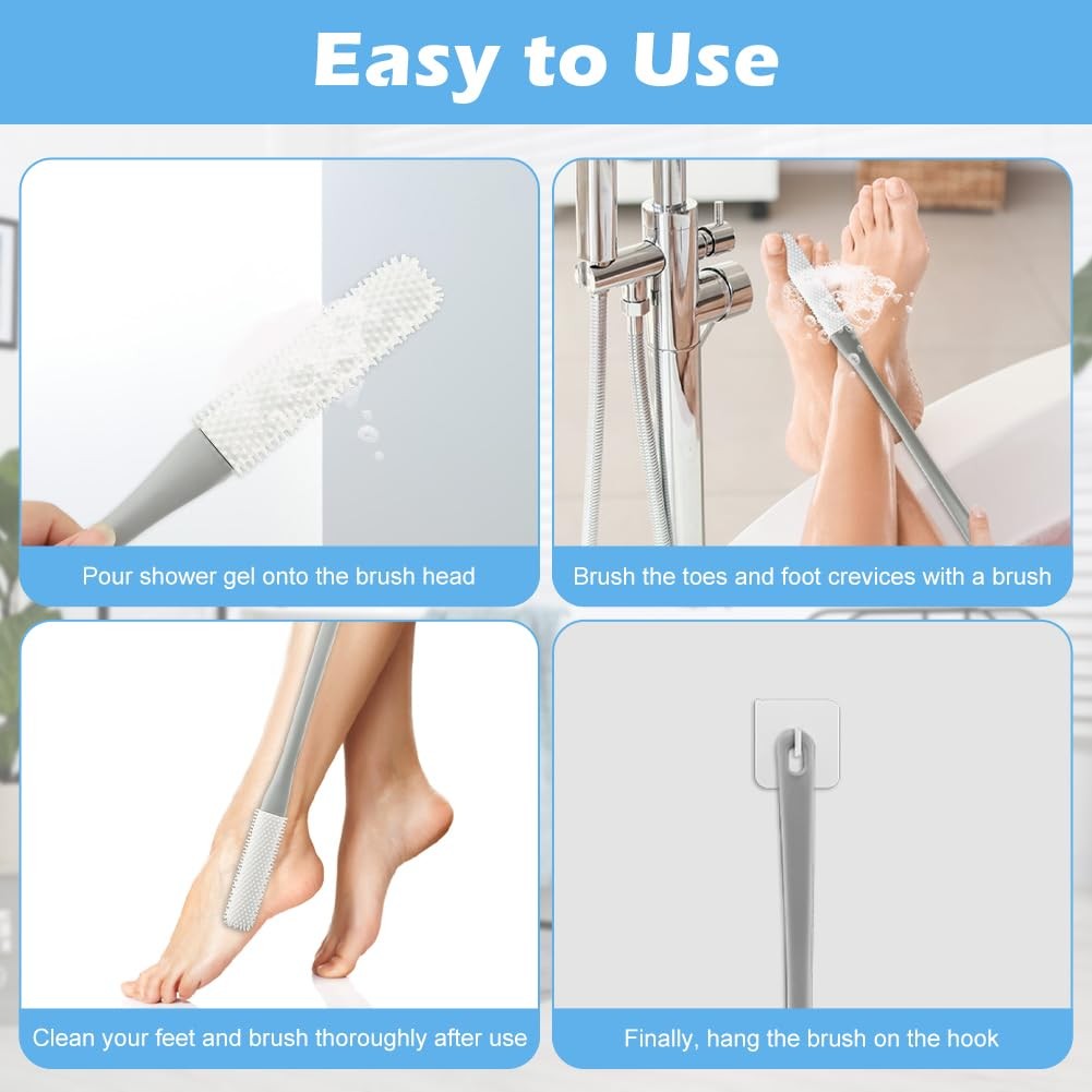 CALIDAKA 3 Pack Toe Scrubber Brush,with 15.75″ free size, As Picture Show