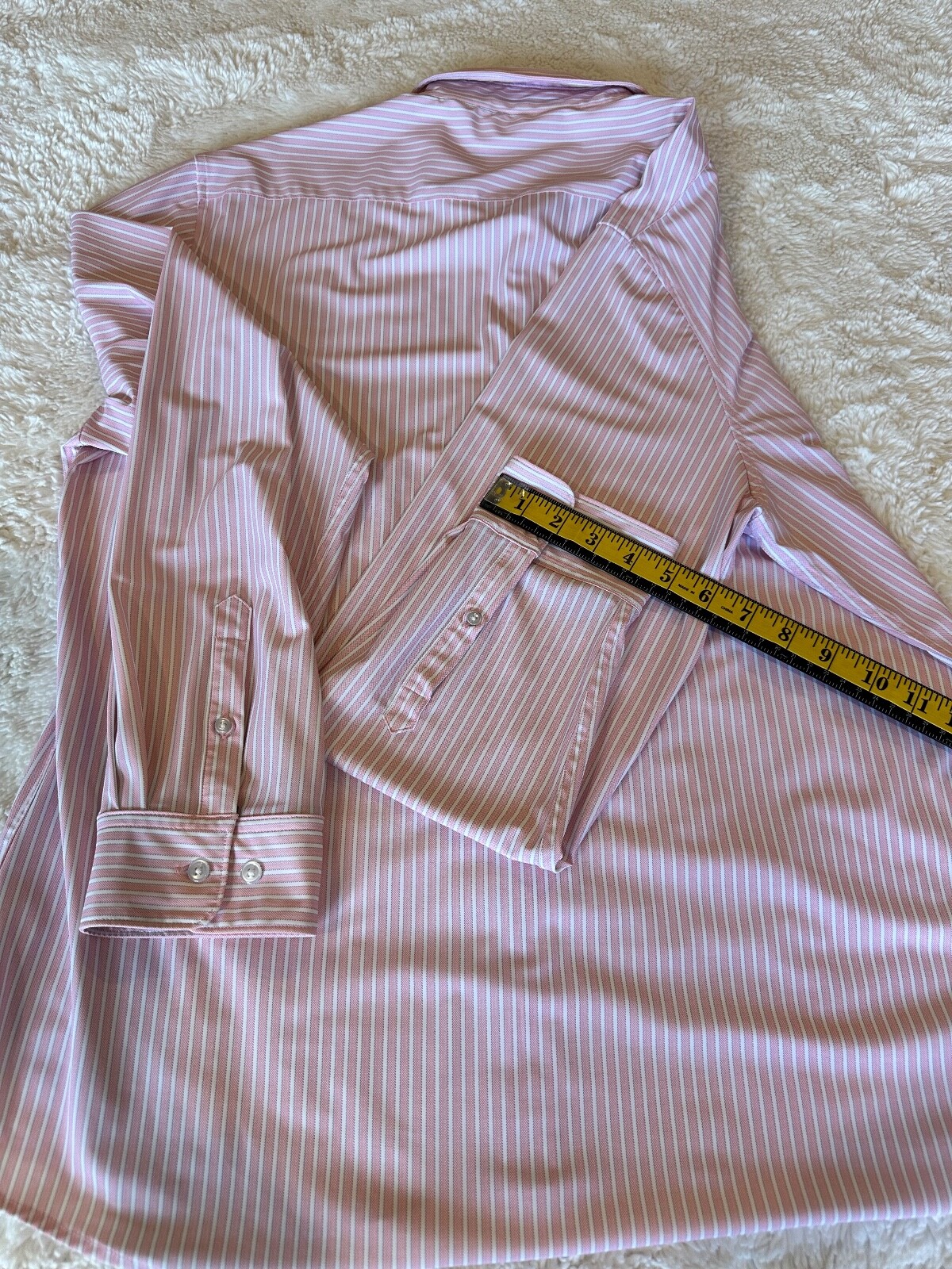 7D 7DIAMONDS PINK STRIPES CAMDEN 4 WAY STRETCH MEN’S DRESS SHIRT XL