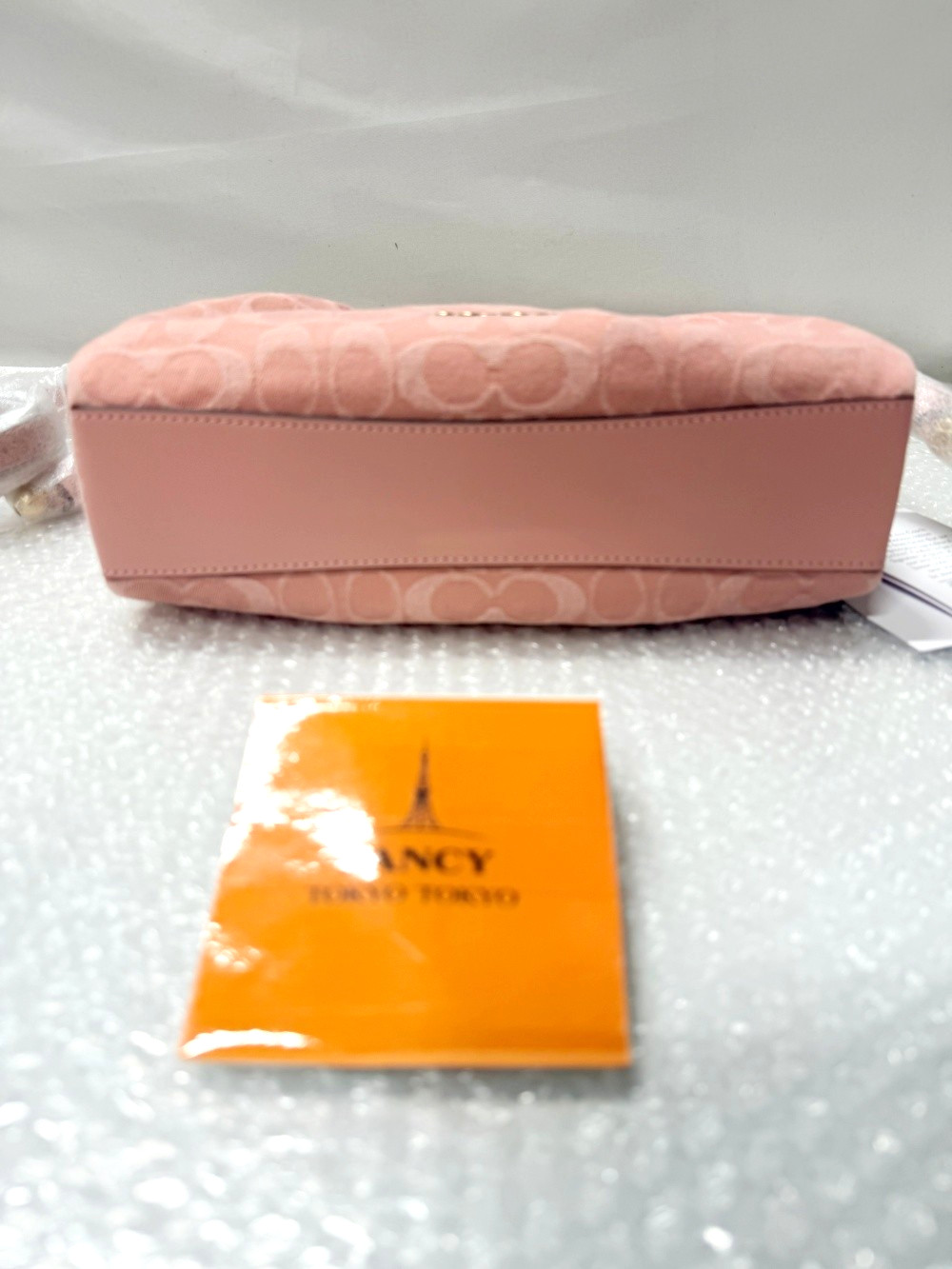COACH Faye Shoulder Bag Signature Denim Light Pink CER68 IMNH1 Auth New