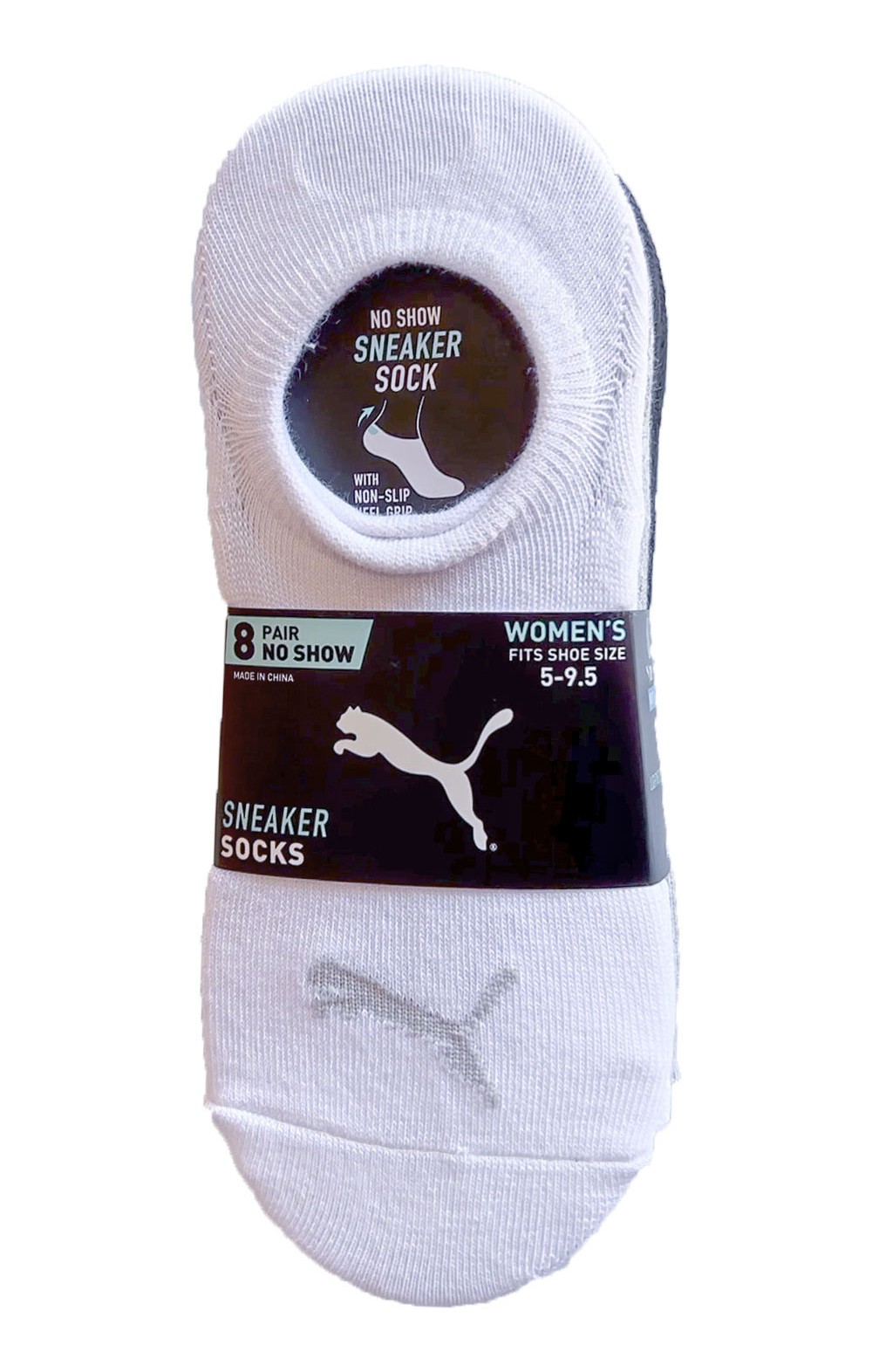 PUMA Ladies no show Sneaker Liner Socks , 8-Pack ( Multicolor)