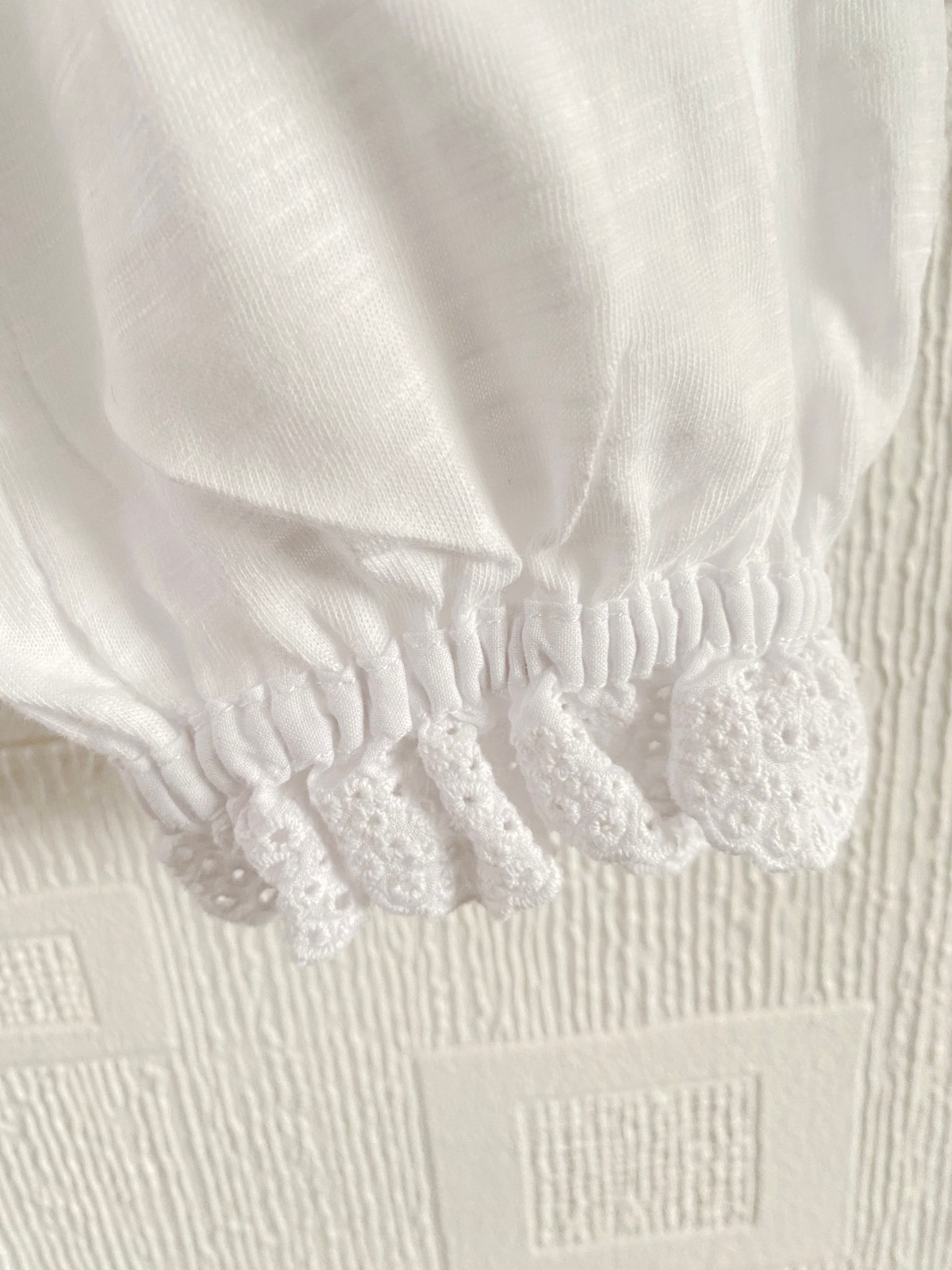 Boden White Broderie Yoke Jersey Top size 14 NEW