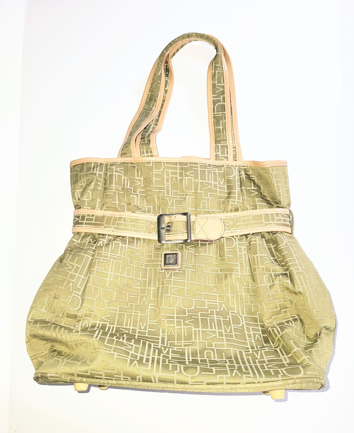 Diane Von Furstenberg Y2K Geen Monogram Extra Large Tote Bag Luggage Carry On