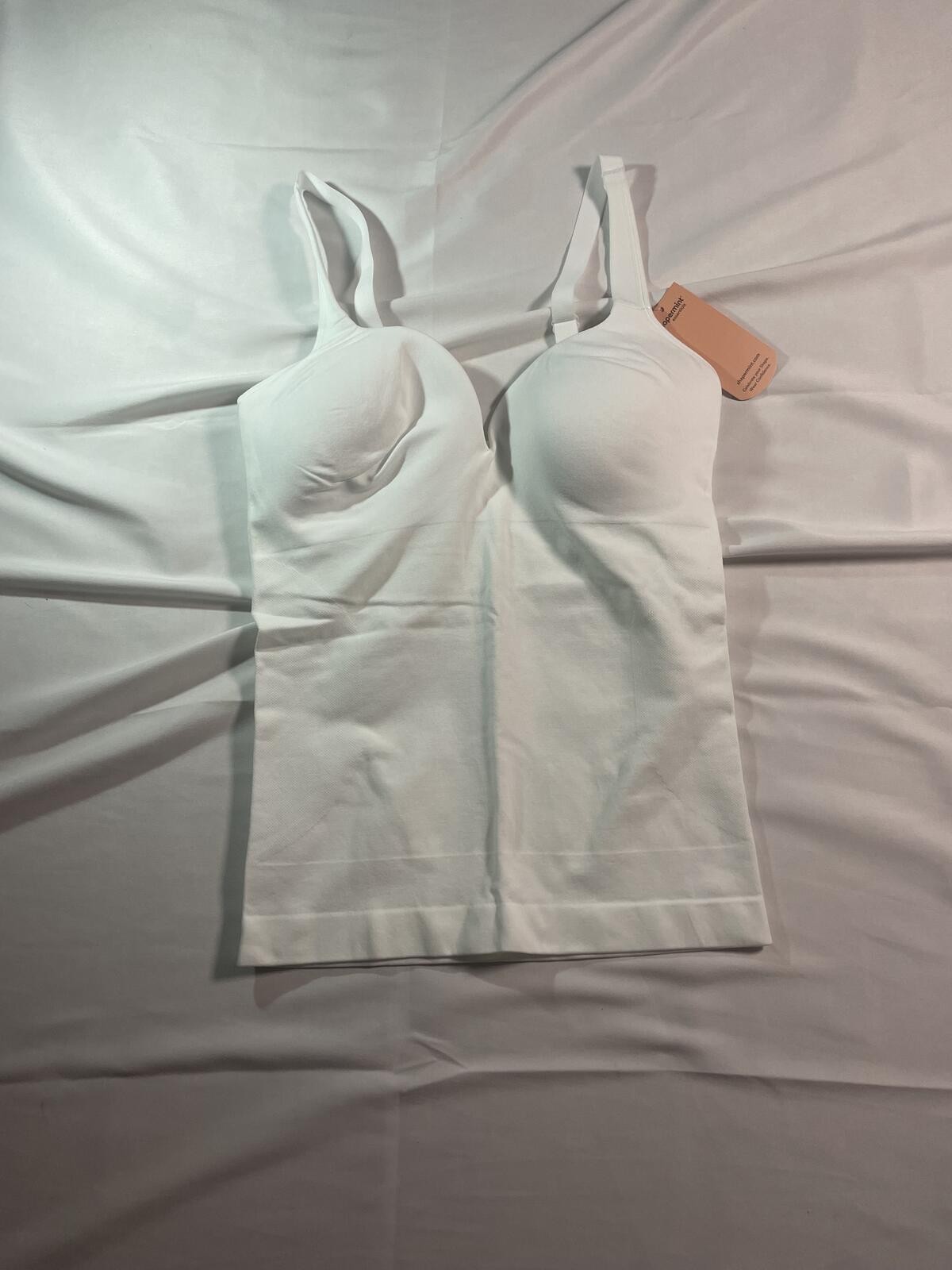 Shapermint Essentials Sweetheart Built-In Bra Shaper Cami White Women Size L NWT