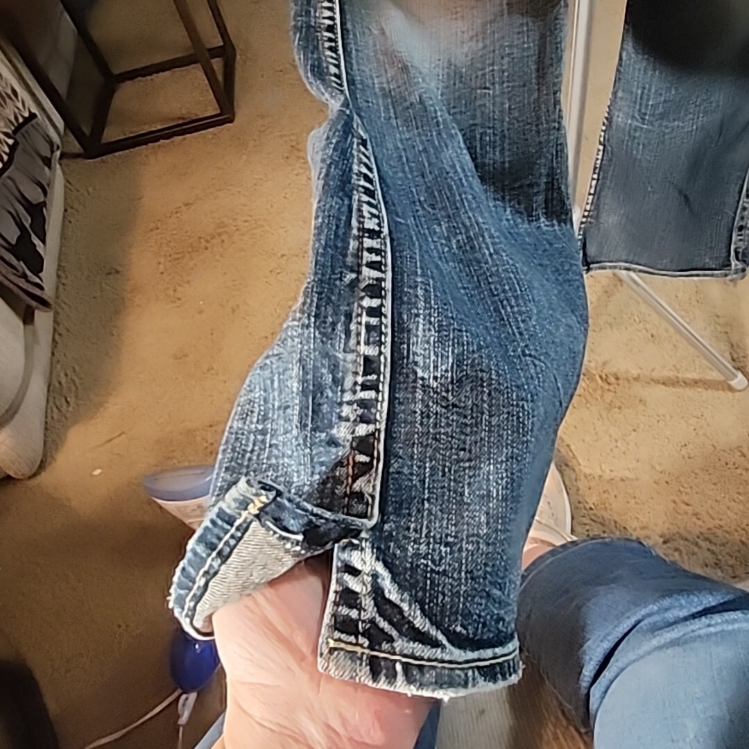 Silver Jeans Womens Twisted Flare Boot Cut Denim Blue Stone Wash 29×31