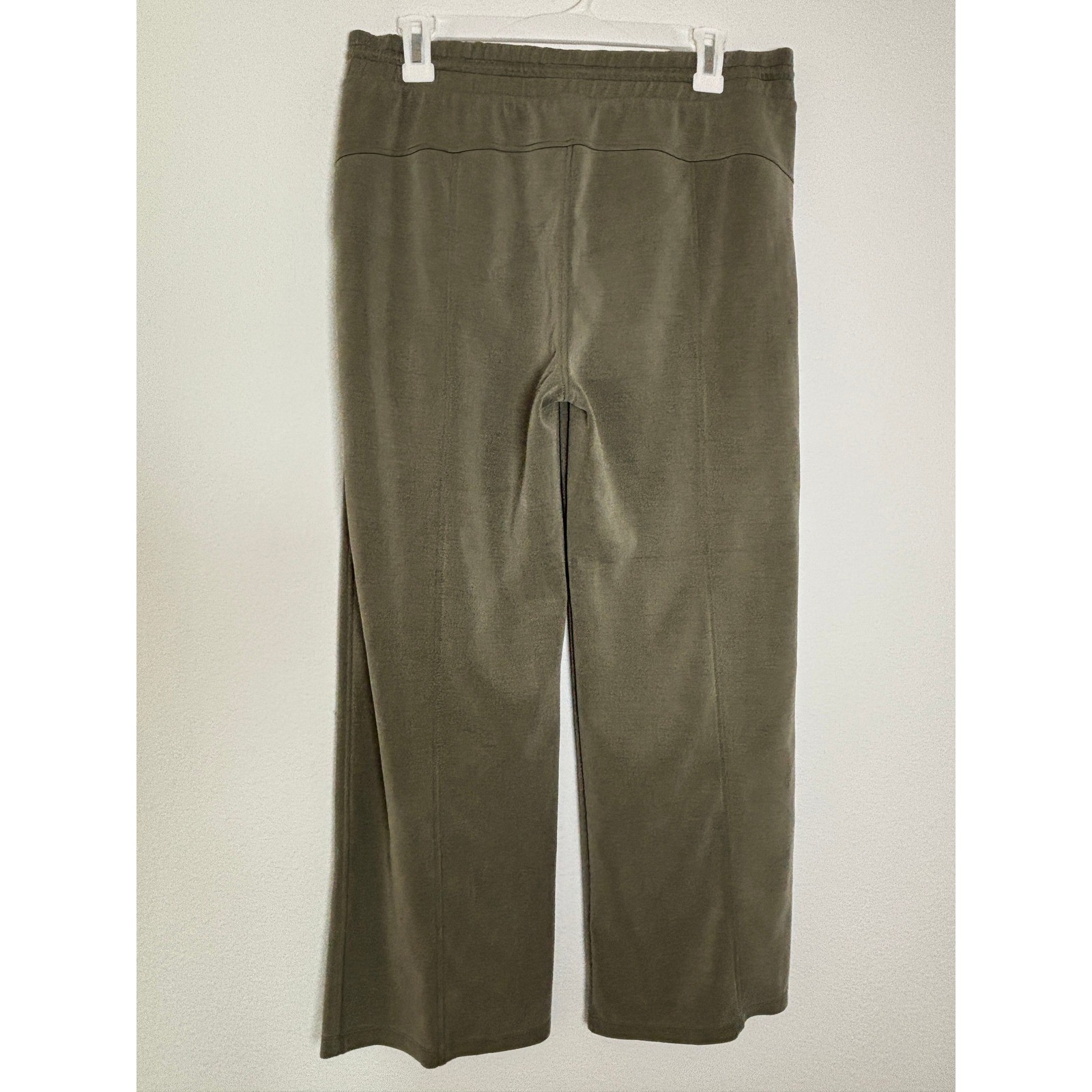 Ododos Olive Green Wide Leg Lounge Pants Elastic Waist Pockets Size L