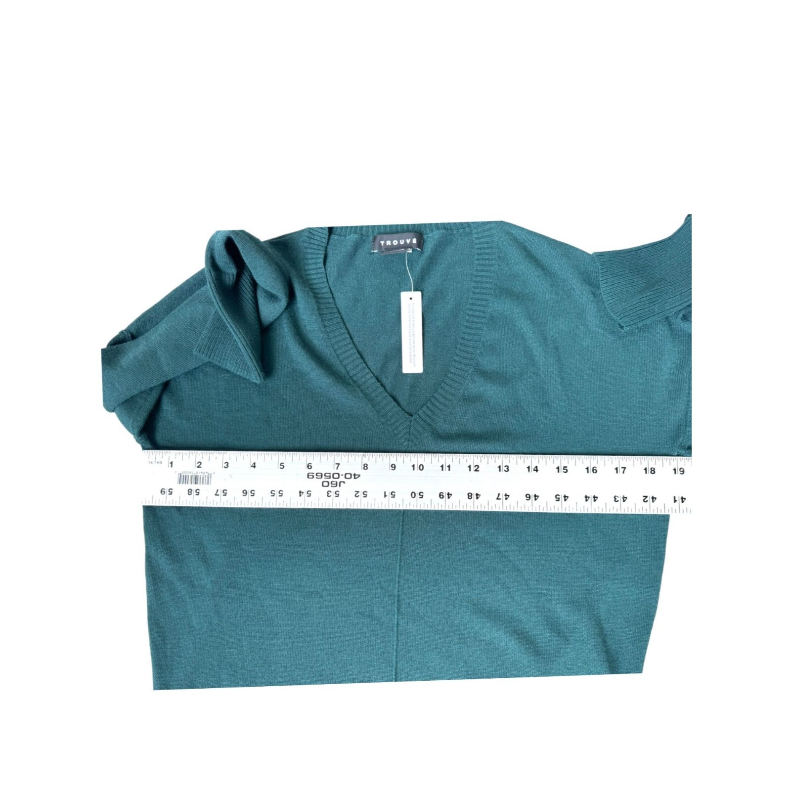 Trouvé Womens XS V-Neck Sweater Teal Cashmere Blend