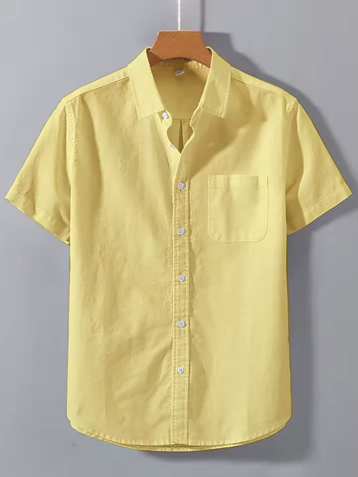 Mens Short Sleeve Casual Button Down Shirts Summer Untucked Dress Shirts