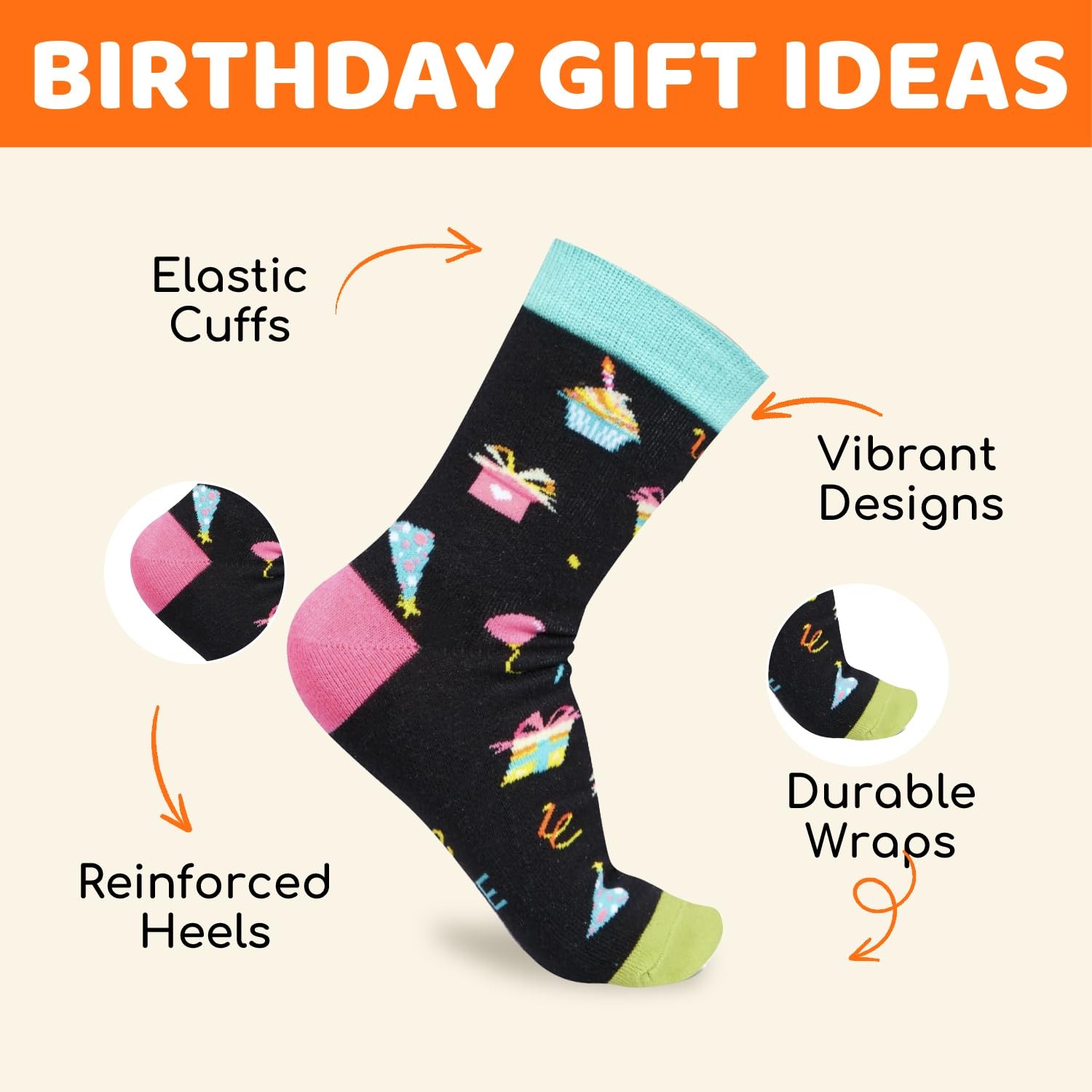 HAPPYPOP 10th Birthday Gifts – Socks for Tween Medium, 10 Double Digits Black