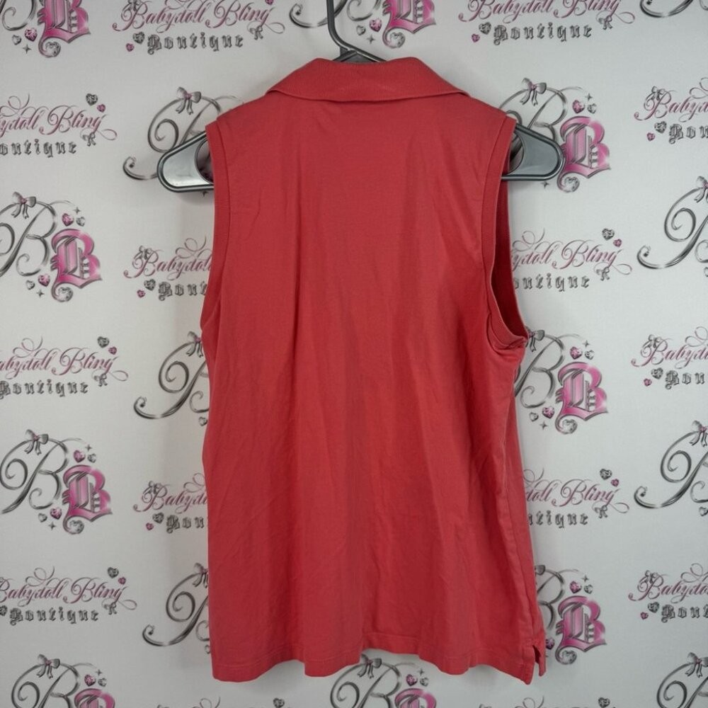 Tommy Hilfiger tank top collated anchor ⚓️ embroidery Red Sleeveless Polo Top