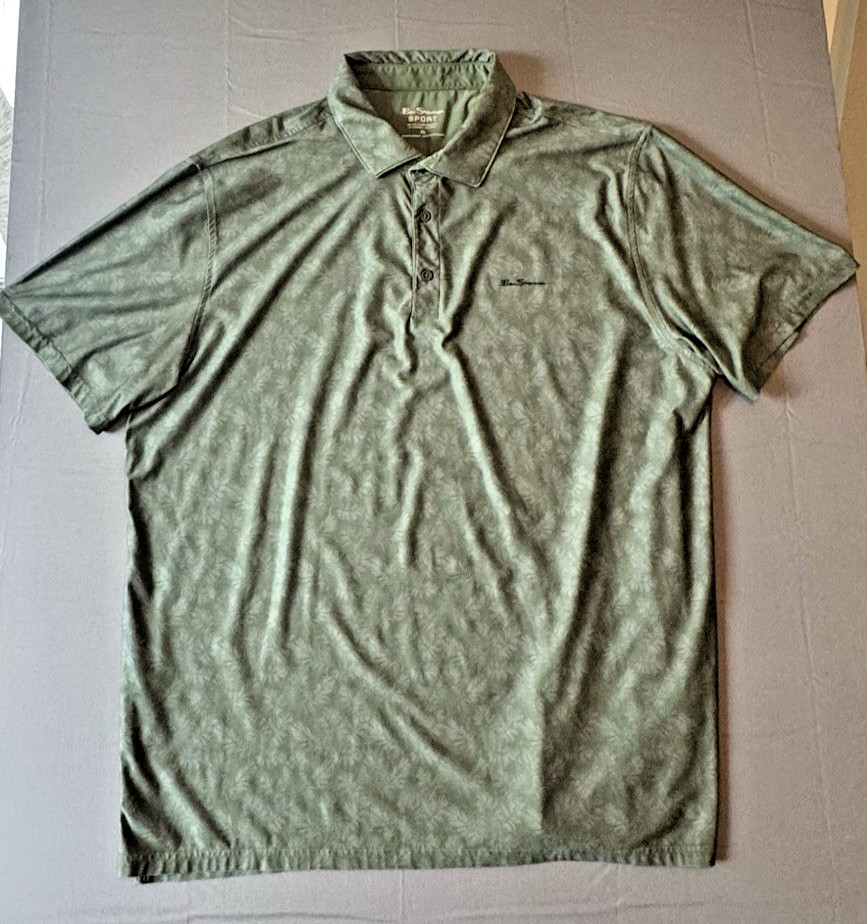 Men’s Ben Sherman Green Sport Polo Leaf Detail Size XL
