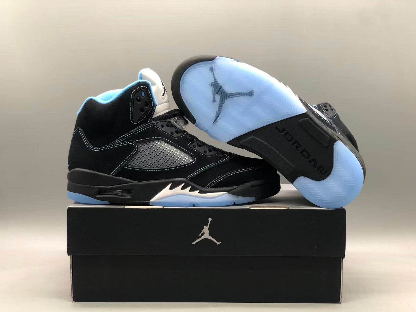 Jordan 5 Black University Blue” Men’s Basketball Shoes High Top