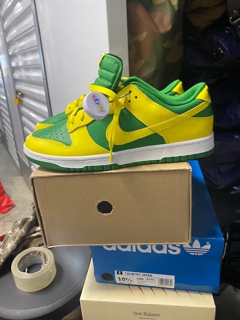 Nike Dunk Low “Reverse Brazil” Apple Green Yellow Strike-Mens Sz 10.5