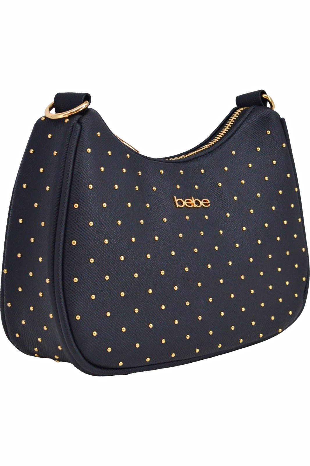 bebe Sagan Studded Crossbody Bag with Zip Pouch in black, brand new with tags