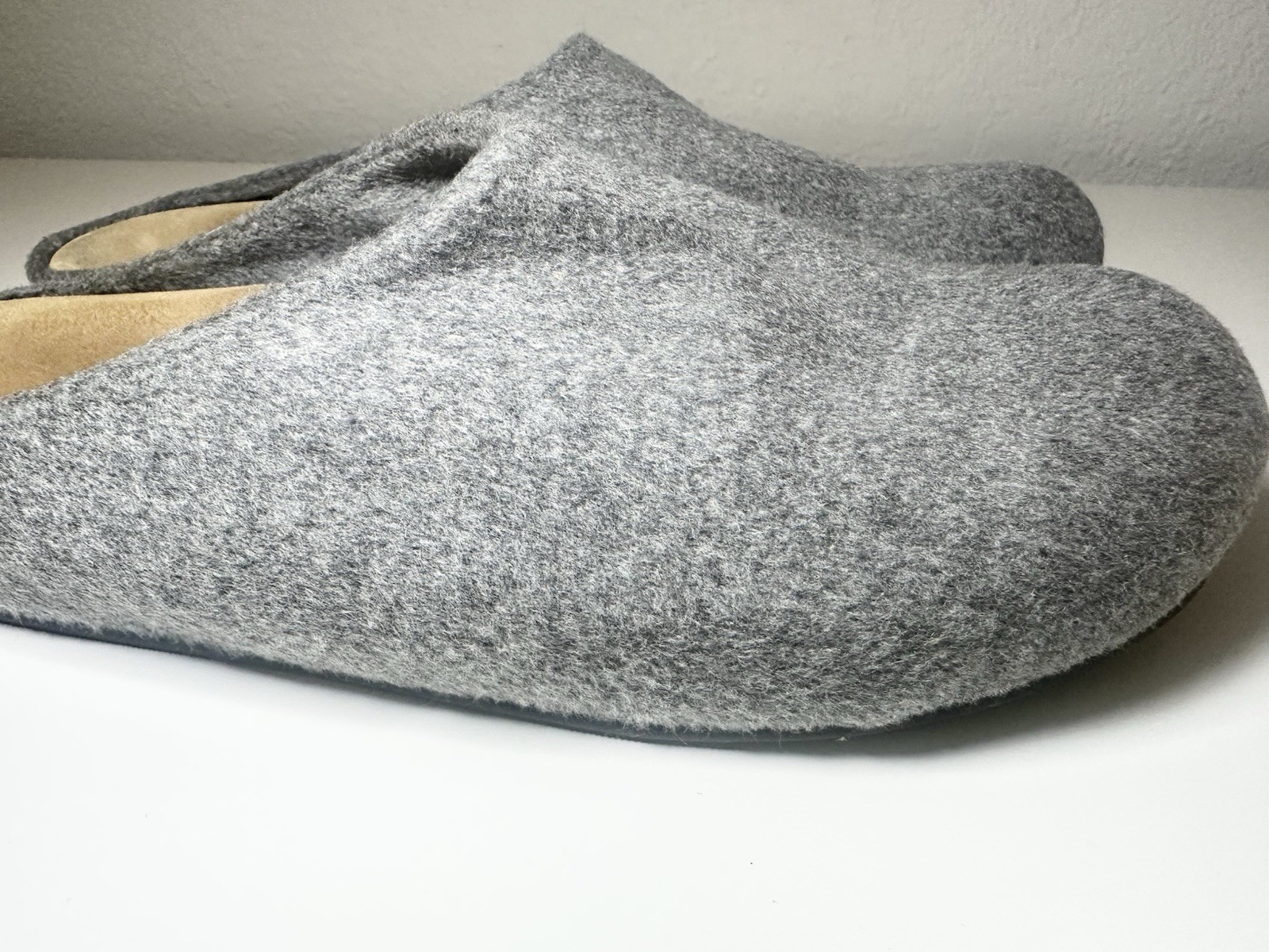 THE ROW Hugo Wool Cashmere Blend Dove Gray Slippers Clogs Shoes IT 41.5 US 11.5