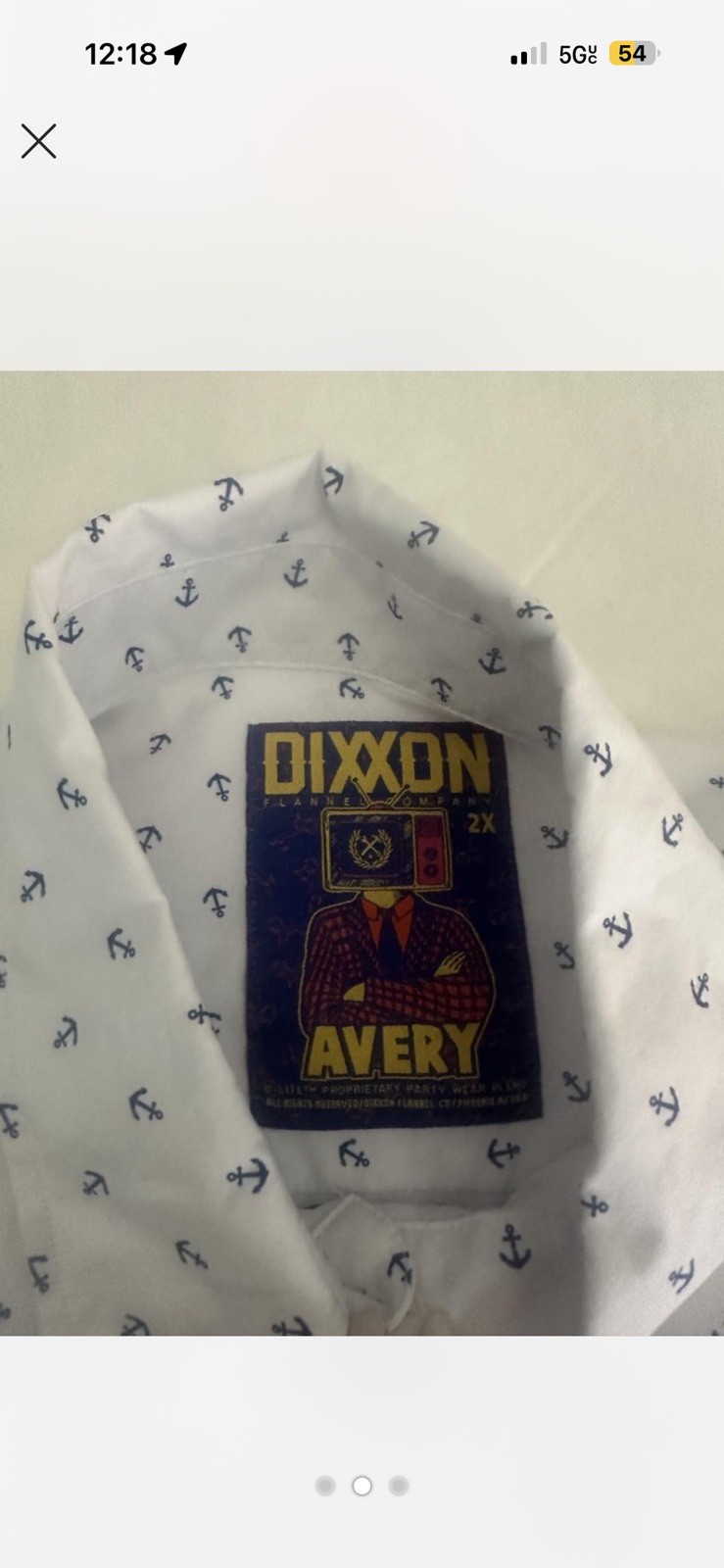 Dixxon Flannel Co Shirt Button Up The Avery Party 2XL Anchor Print Performance