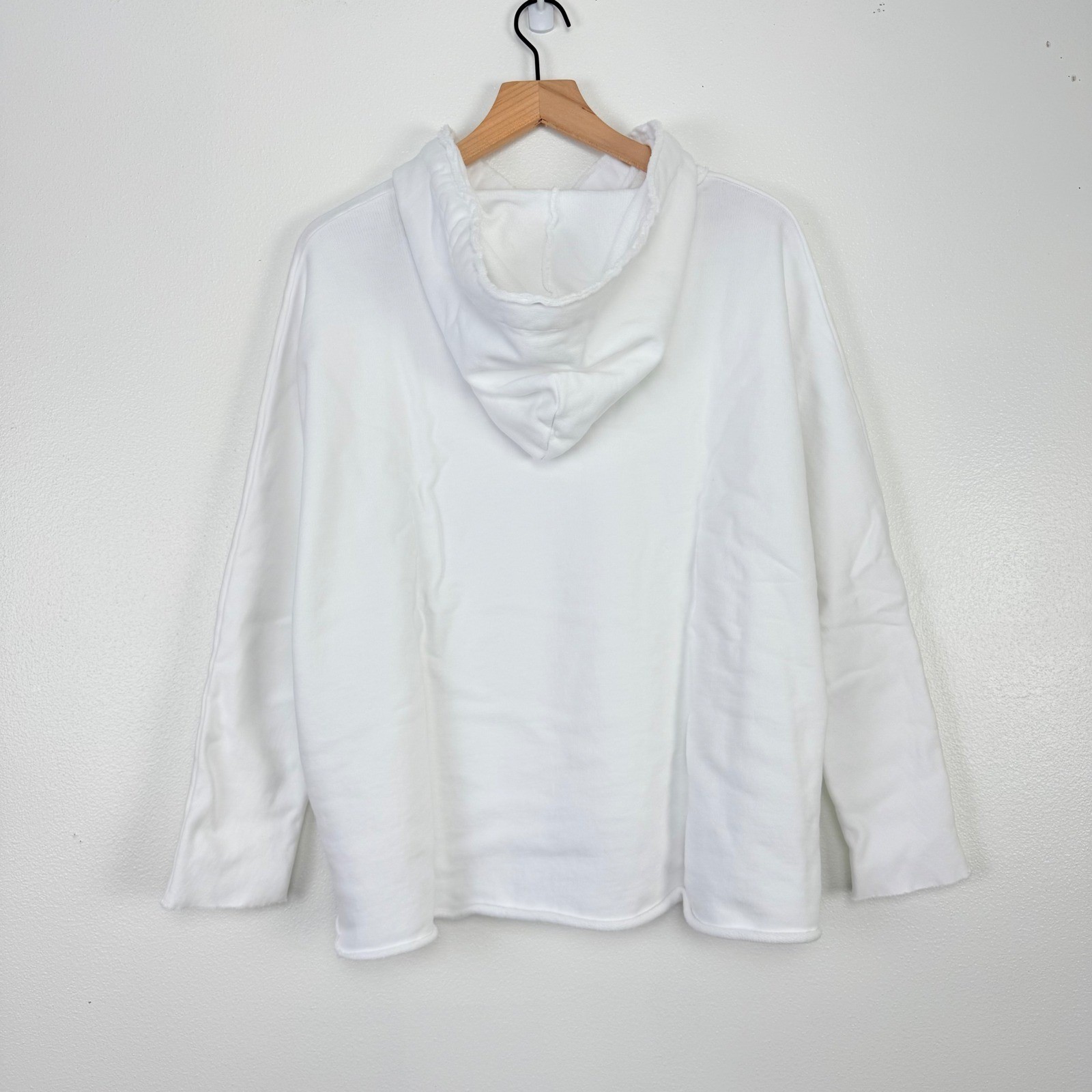 Frank & Eileen Kane Capelet Oversized Hoodie Sweatshirt Size L White Comfort NEW