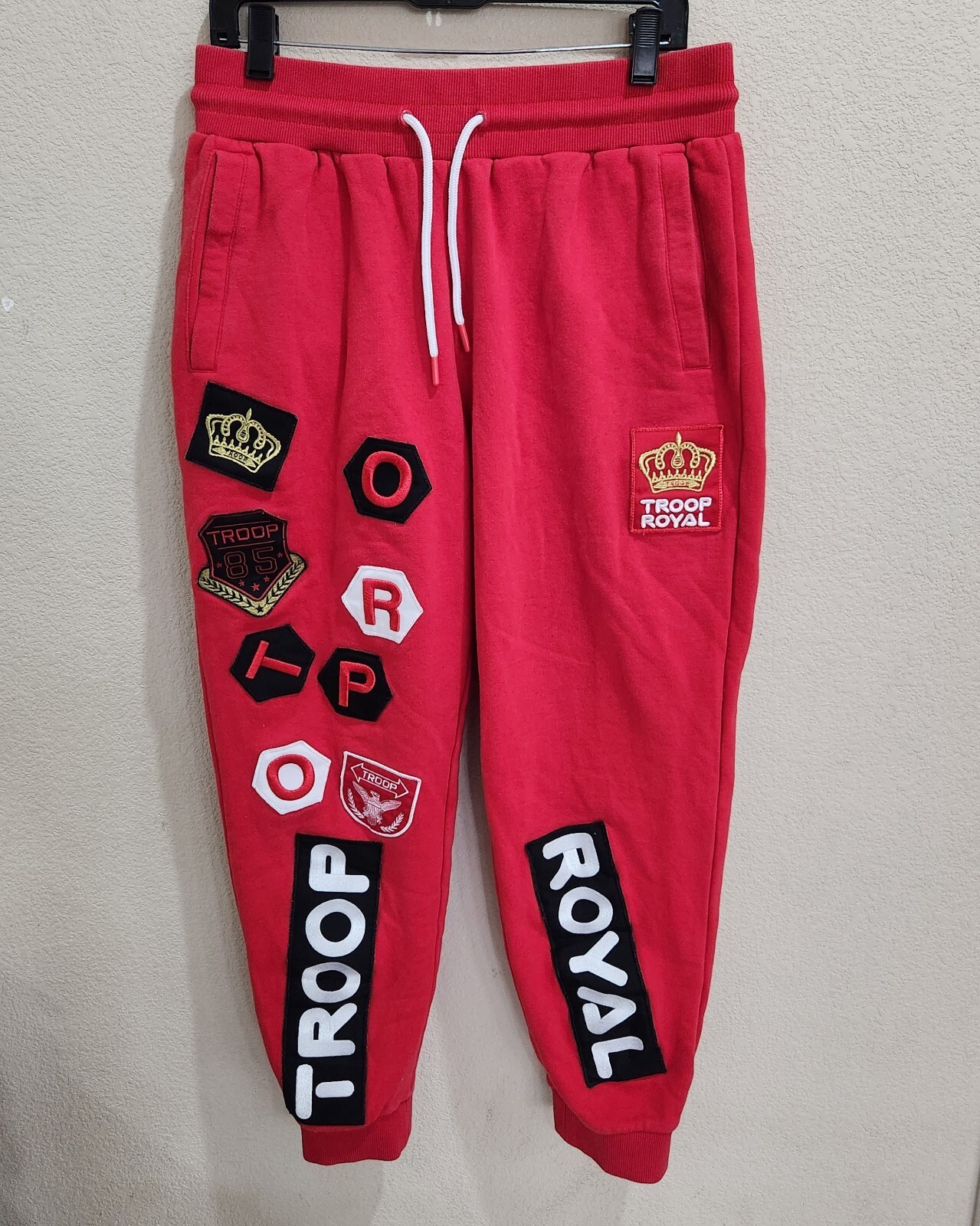 World of Troop Men Fleece Large Jogger Pants Troop Royal Patch Designs Premium