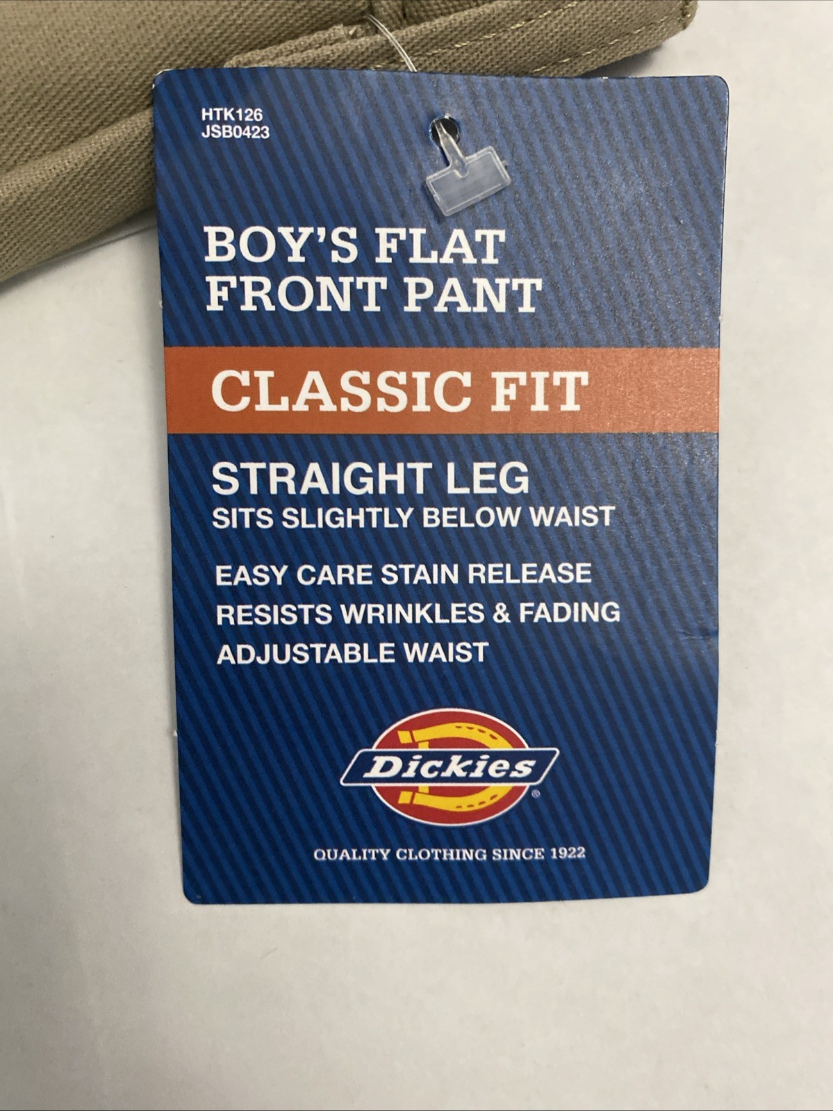 Dickies Boy’s Flat Front Pant Classic Fit Straight Leg Wrinkle Resistant