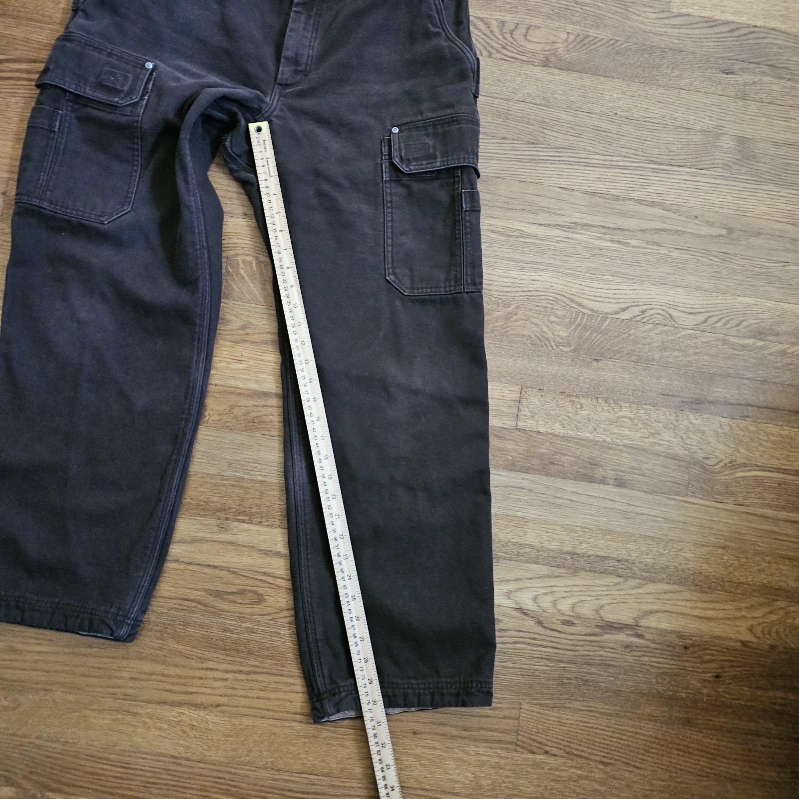 Duluth Flex Fire Hose Ultimate Cargo Pants Mens 36×32 (34×30) Brown Work Lined