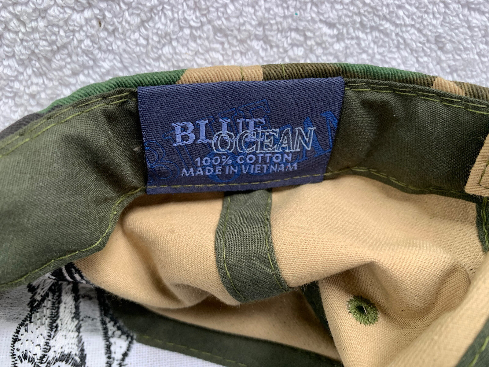 Blue Ocean Hat Cap Redfish Shut Up & Fish Camo StrapBack Embroidered Cotton NEW