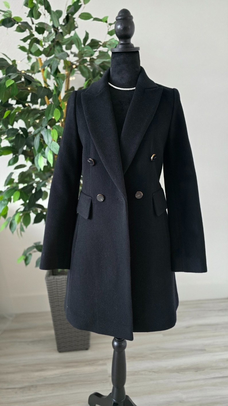 Korean Wool Cashmere Coat Women’s – 90% Wool 10% Cashmere – Size 55 -US S