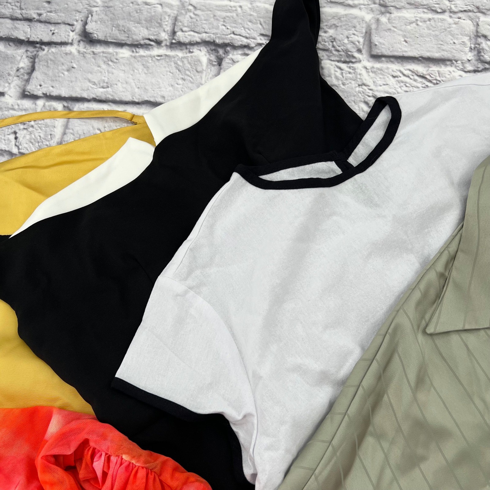 Commense NWT 7 Piece Lot Dress Shirt Shorts Tops Mixed Colors Contemporary S