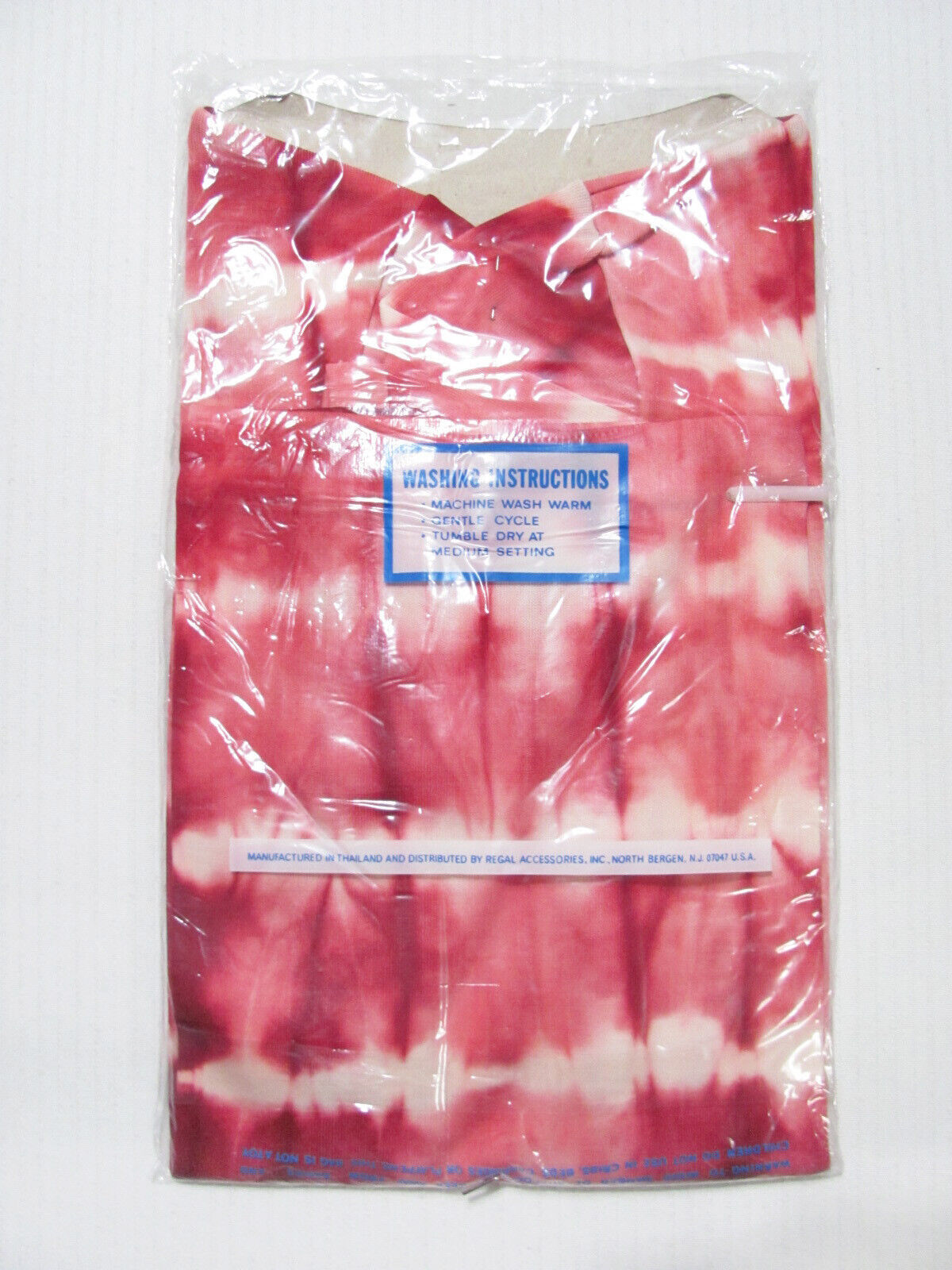 Vintage NEW RED TIE-DYE FITTED STRETCH T-shirt Womens 70s NWT Striped Hippie M