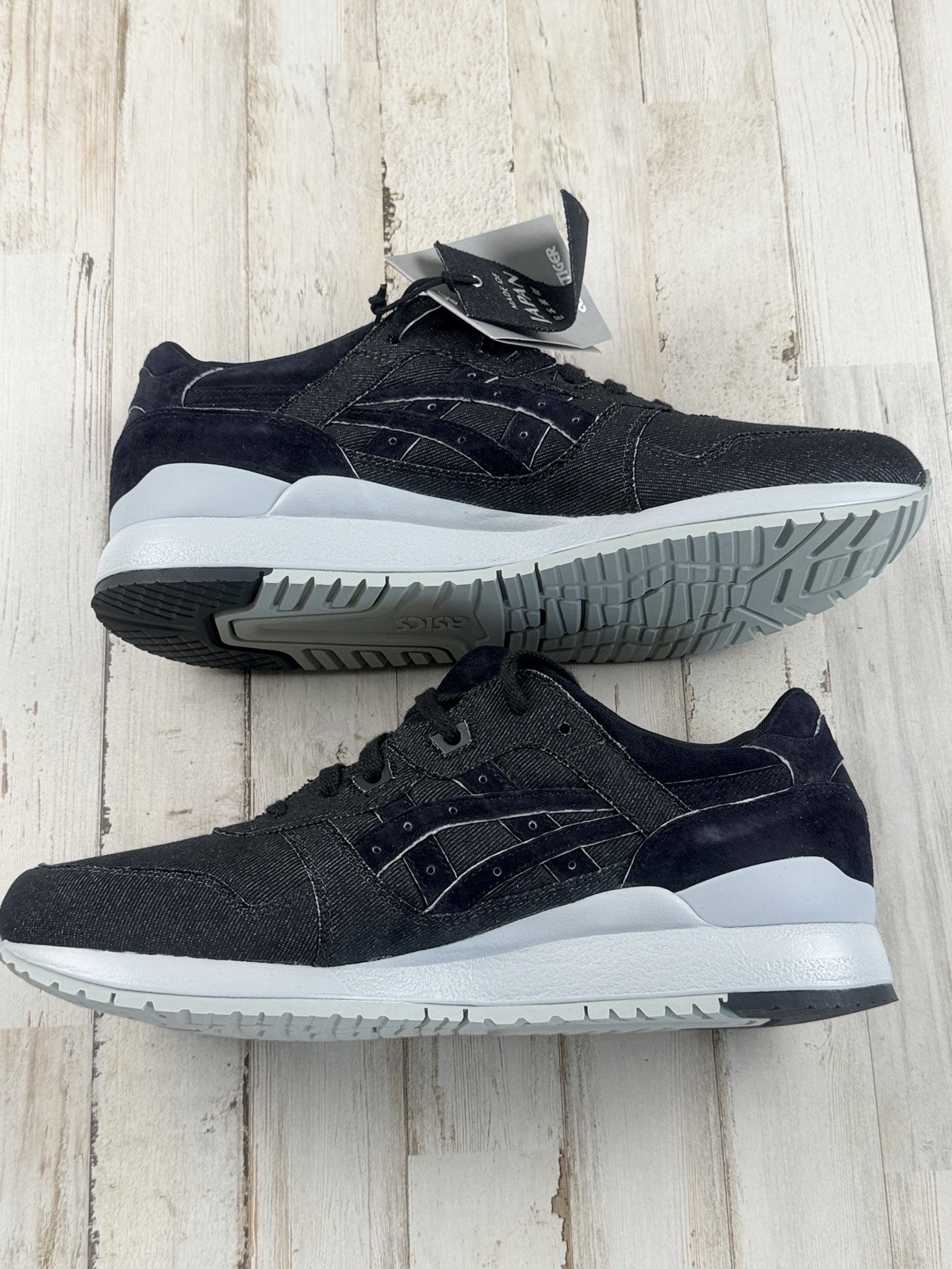 Asics Gel-Lyte III Made in Japan Black Denim Mid Grey H7ZNQ-9690 Size 8.5 NIB