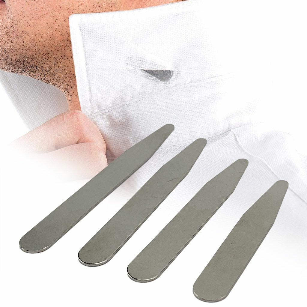 40/10 Metal Collar Stays Stiffeners / 10 Magnets for Men Shirts 4 Sizes with Box