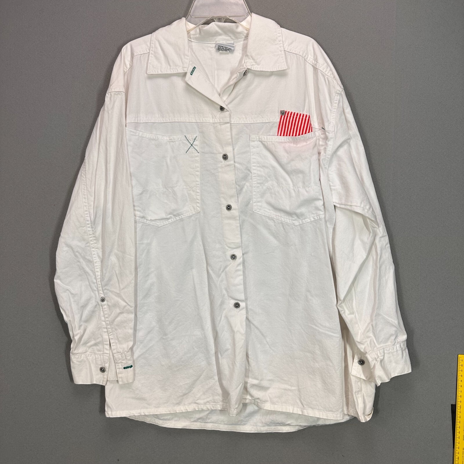 VTG Jordache 90s Casual Button-Up Shirt Collared Oversized Pockets Womens M