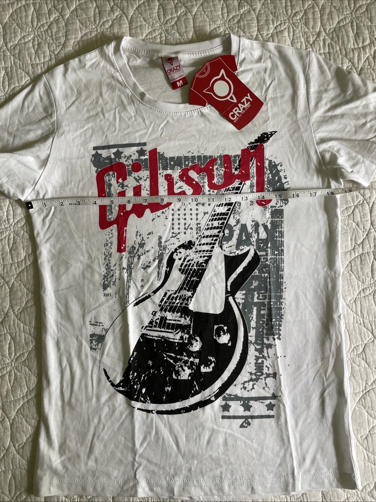 Gibson Logo & Les Paul Guitar Graphic Cool T-Shirt Rock n Roll Music Youth