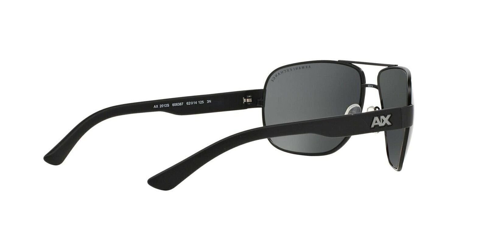 A|X Armani Exchange Men’s AX2012S Rectangular Metal Sunglasses, Satin Black