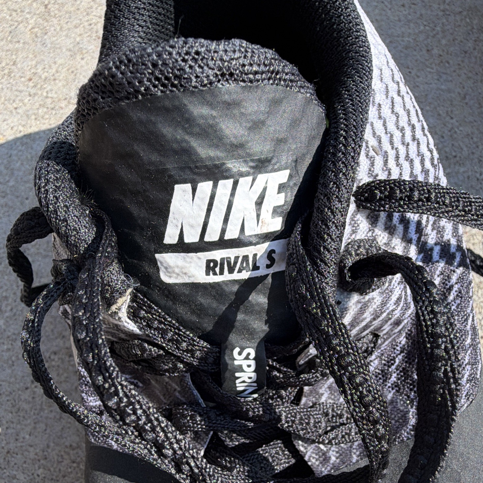 Nike Zoom Rival S size 9.5 Track Spikes Black/White