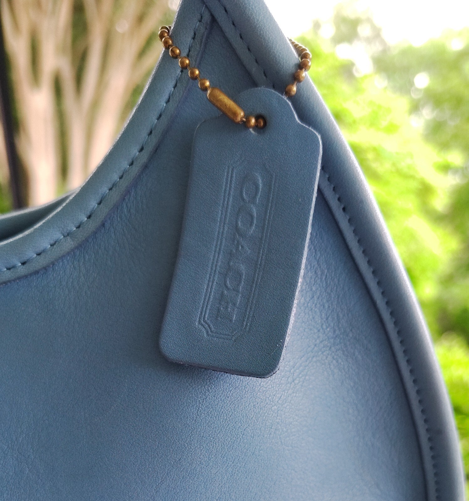 Coach RARE MINI 9027 Sky Blue Leather Ergo Shoulder Bag