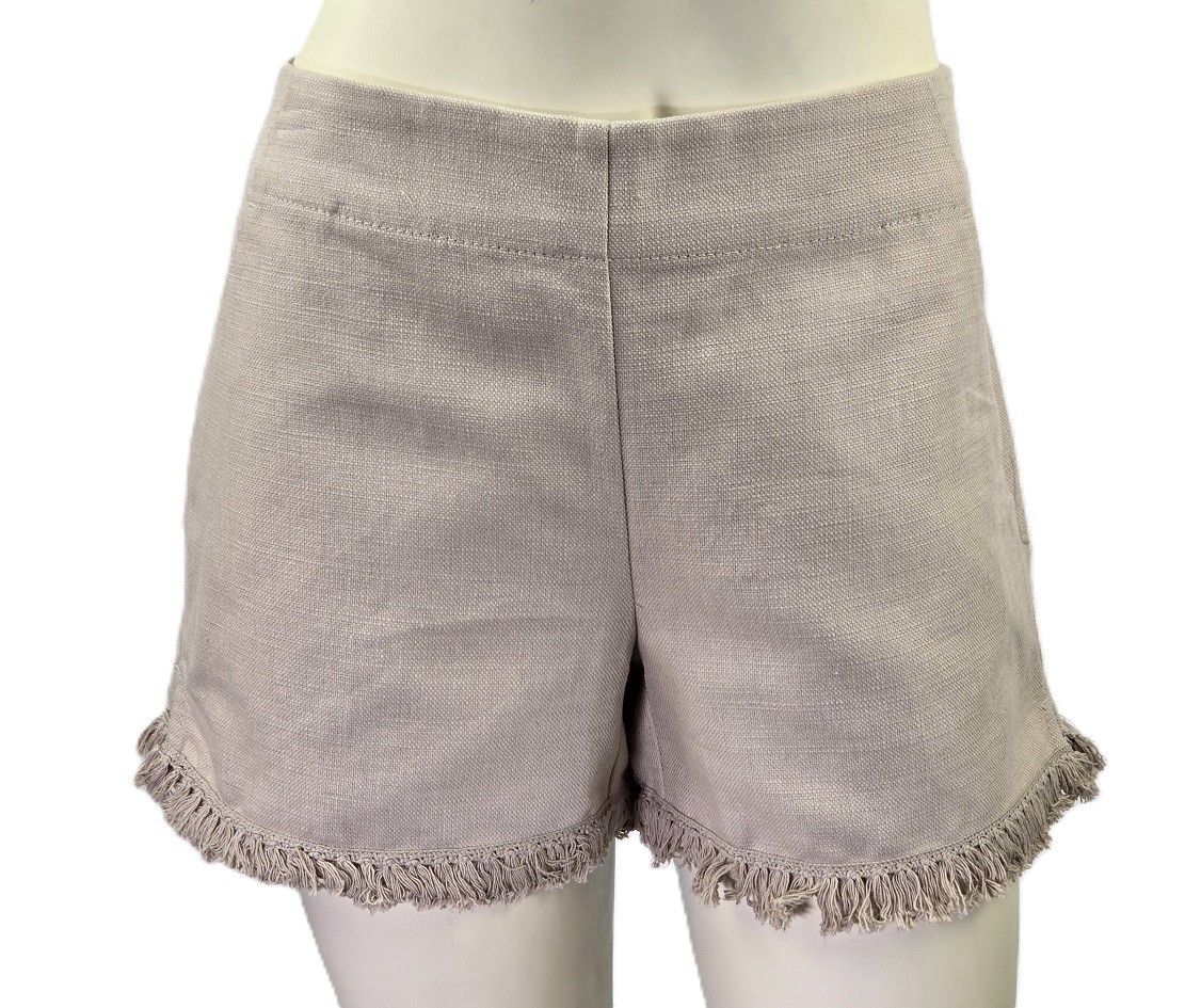NWT Ann Taylor LOFT Tan/Khaki Linen blend fringe “The Riviera” women’s Shorts