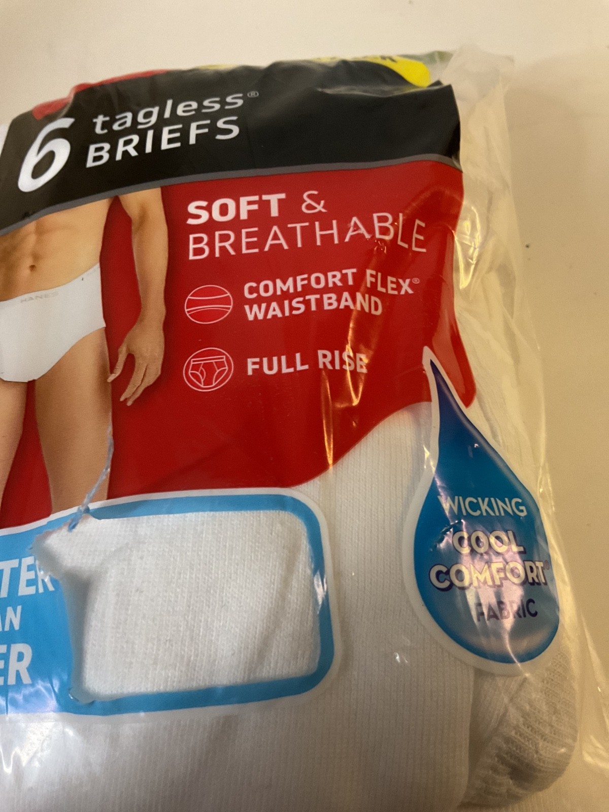 Hanes Briefs 6-Pack Men’s Tagless Underwear XL 40-42 ComfortSoft New