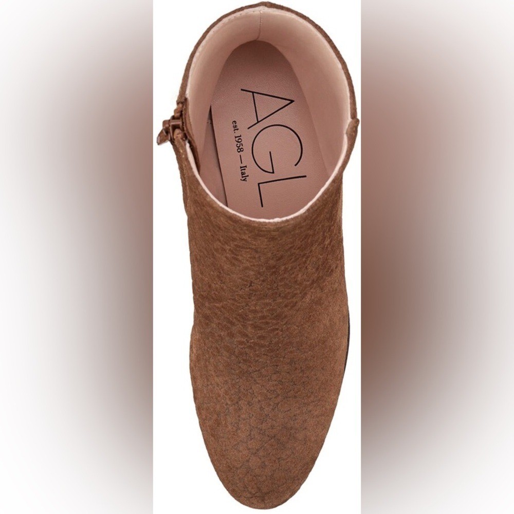 AGL Veta Brown Suede Booties Size 36.5 (US 6.5) New Without Box
