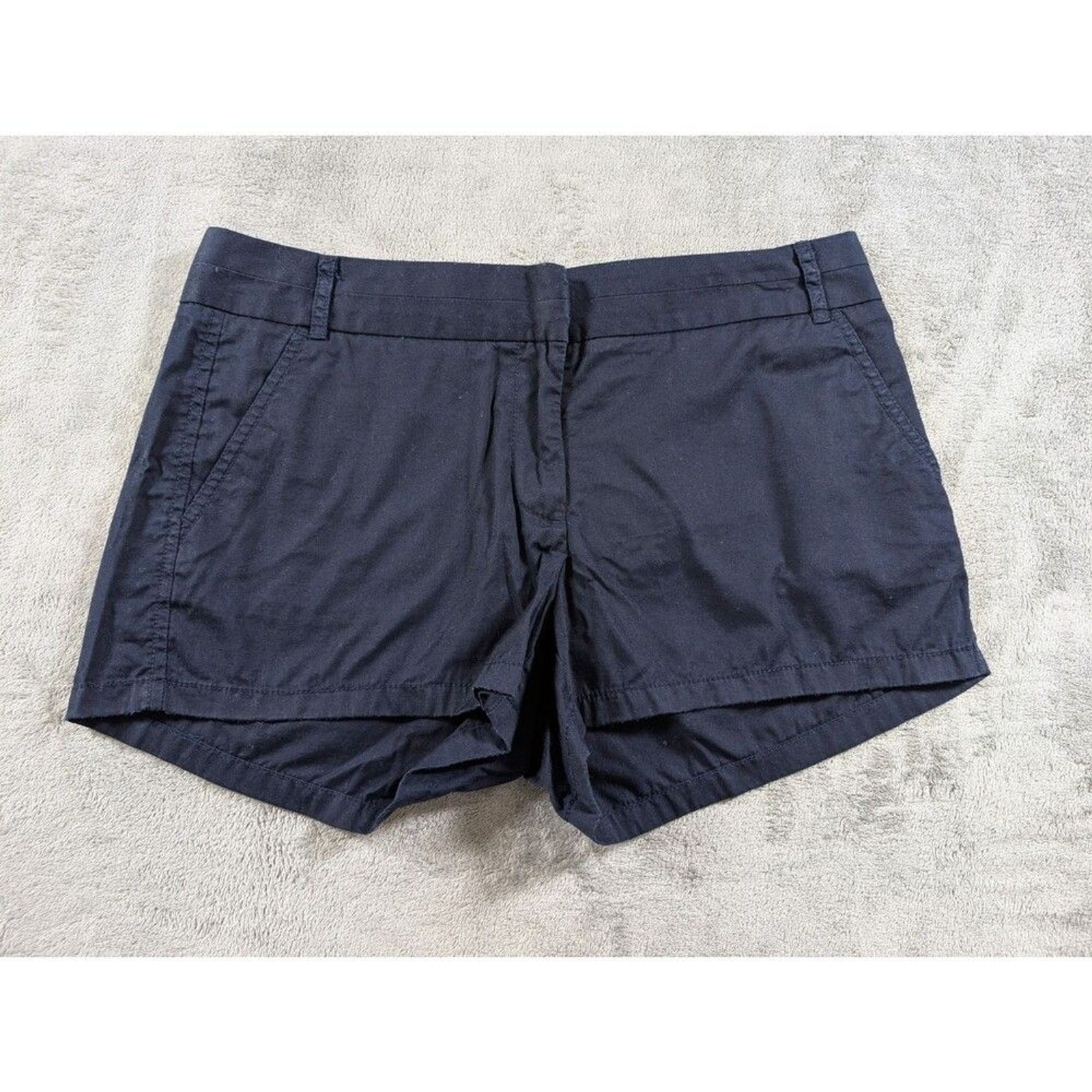 J.Crew Factory Chino Shorts Womens 8 Navy Blue Broken In Cotton Style 36234