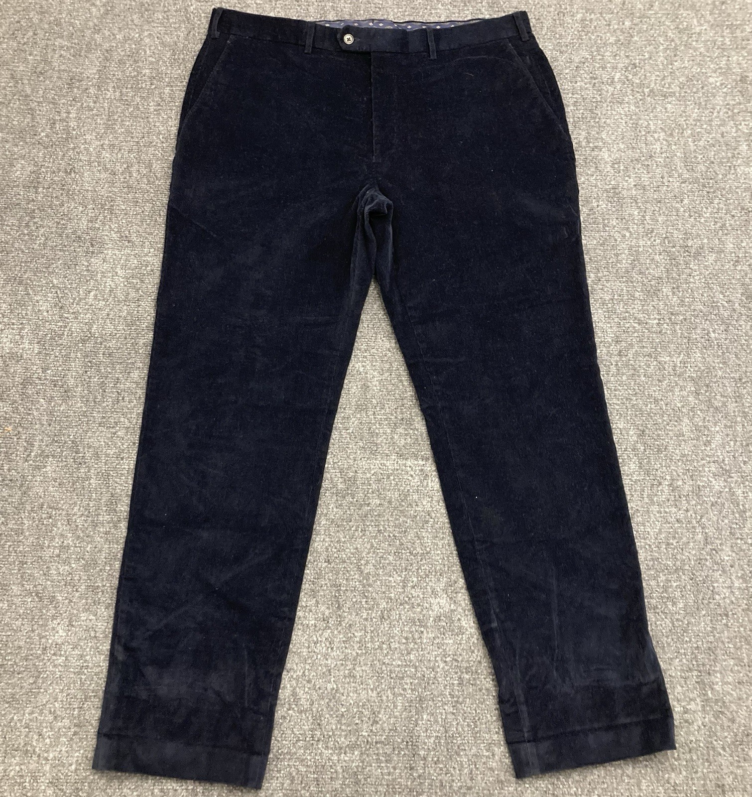 LAUREN RALPH LAUREN CORDUROY DEWHURST FLAT FRONT PANTS Navy 38×32 Cotton