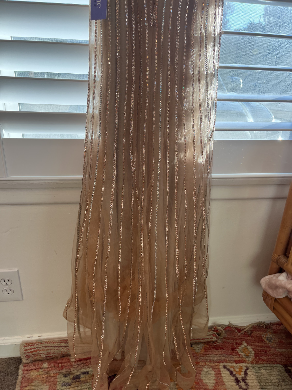 ✨ LaDivine by Cinderella Divine CD845 Rose Gold Beaded Gown – Size 2 – (NWT)