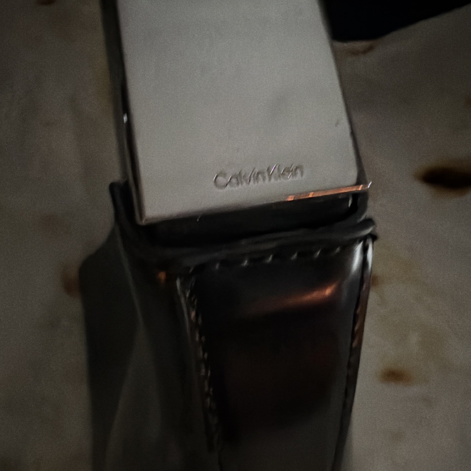 Vintage Calvin Klein Black Solid Shoulder Bag Zip Closure Silver Hardware
