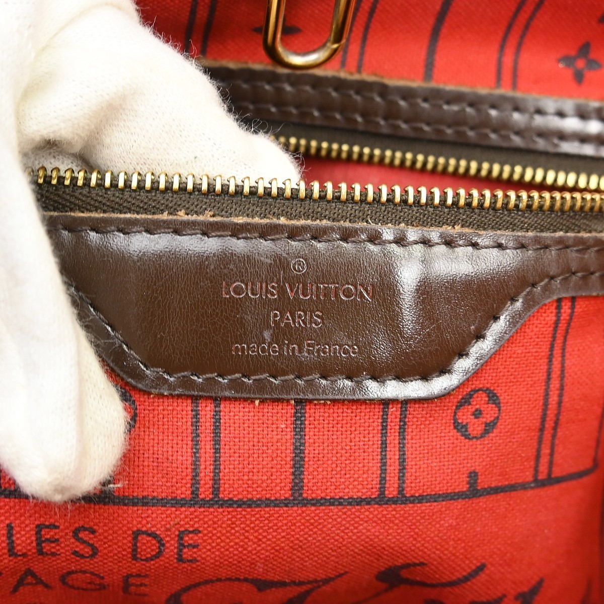 Best06 Louis Vuitton Neverfull MM Damier Ebene Tote Bag N41358 AR0069 BQ01193