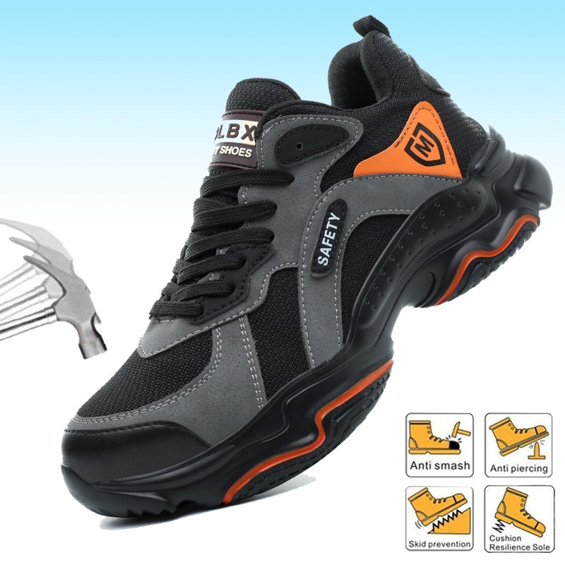 Work Boots Indestructible Safety Shoes Men Composite Toe Shoes Work Sneakers