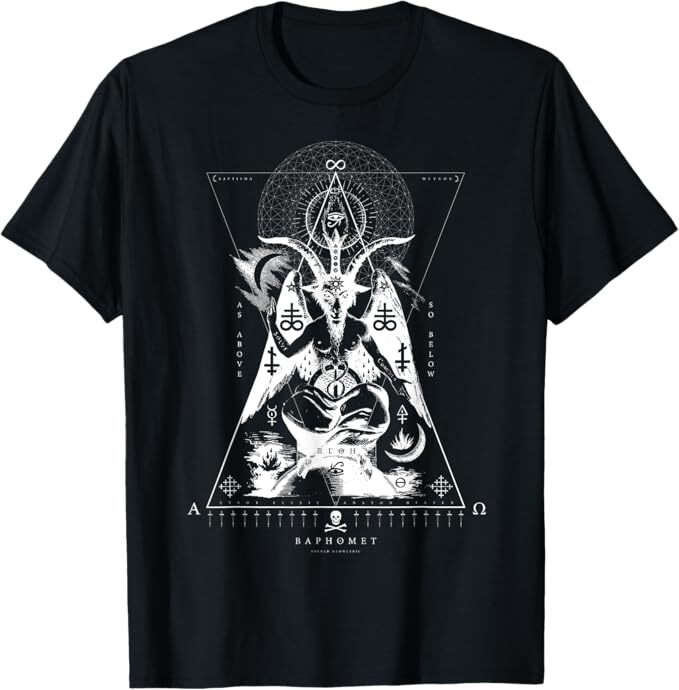 NEW LIMITED As Above So Below Baphomet Occult Satanic T-Shirt Size S-5XL